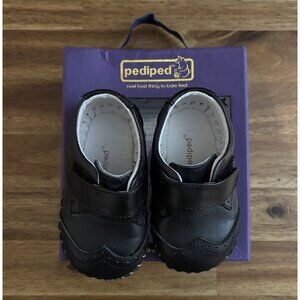 Pediped baby Crib Shoes All Leather Black Hand Stitched. Size 6-12 Month NEW